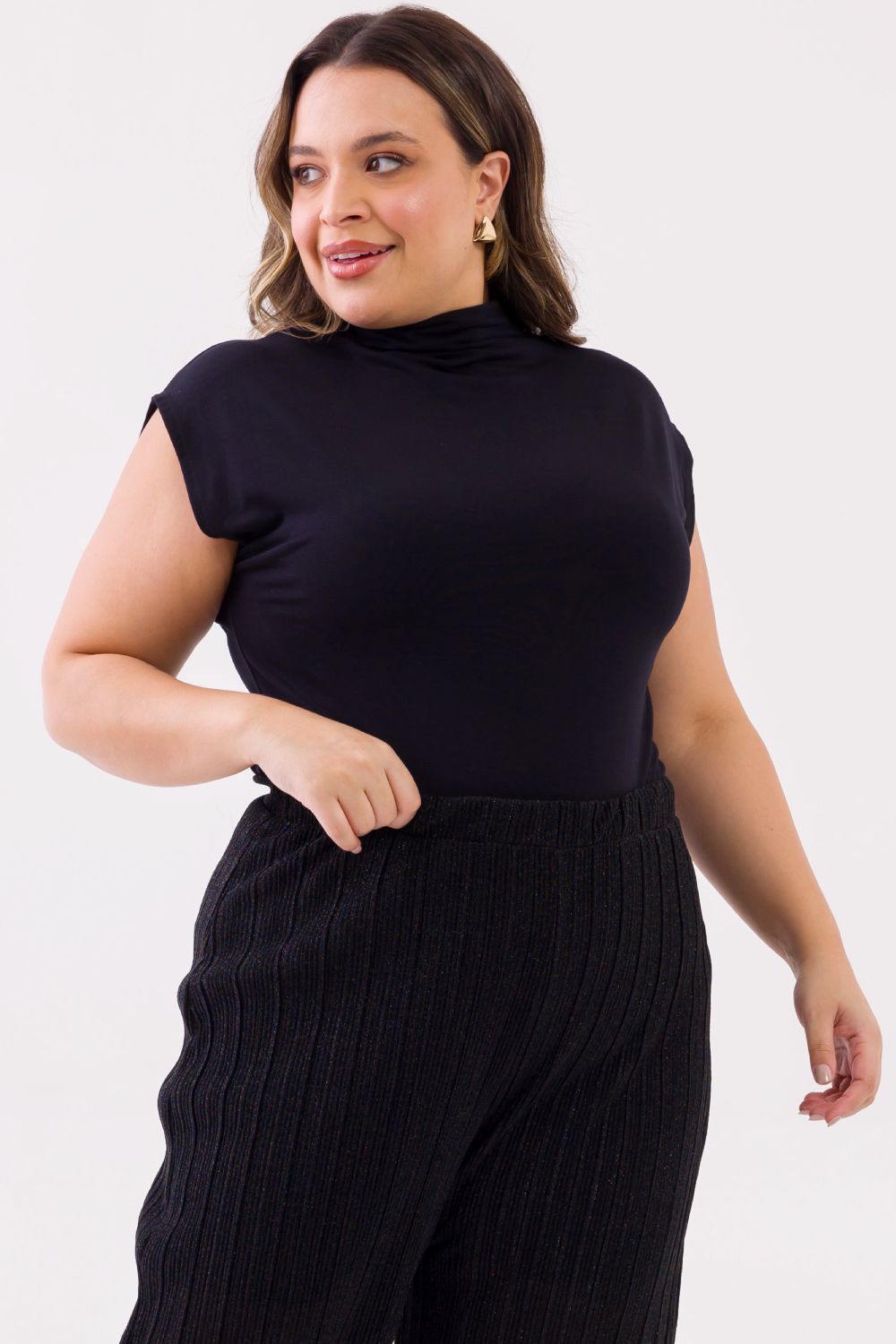 Blusa Plus size Candice Malha Preta Cess