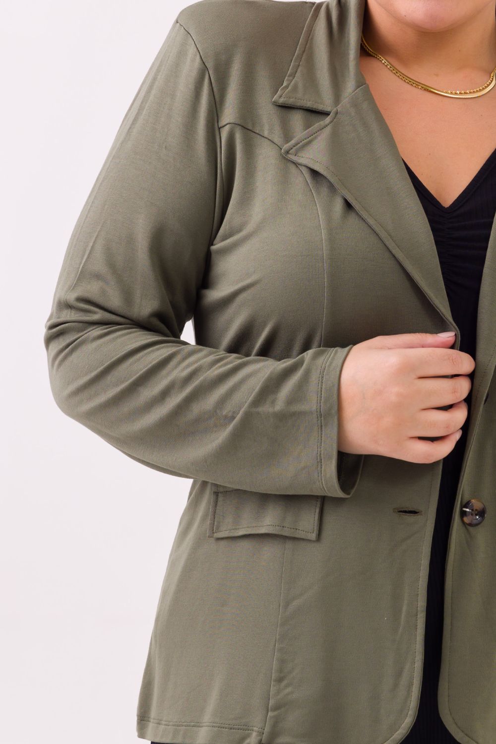 Blazer verde fashion militar feminino