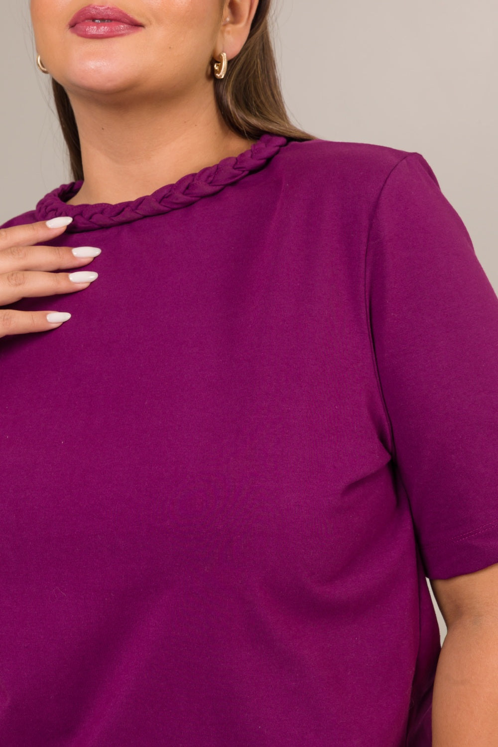 Blusa Plus Size Algodão Com Elastano Vera Roxo Cess