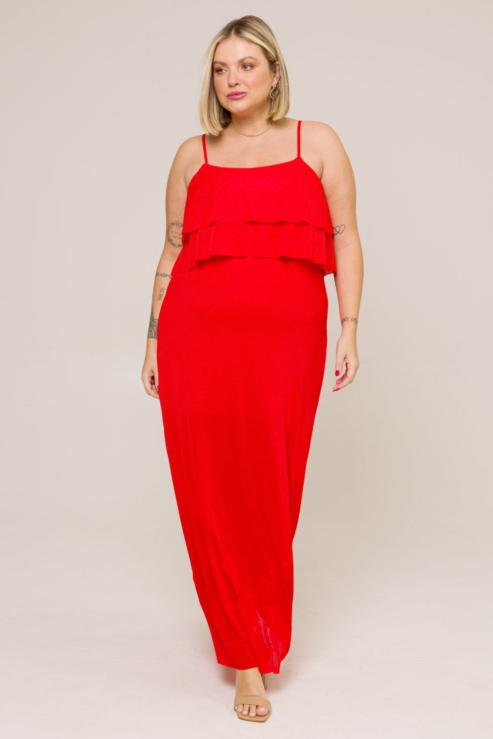 Vestido Longo Plus Size Heloisa Vermelho Cess