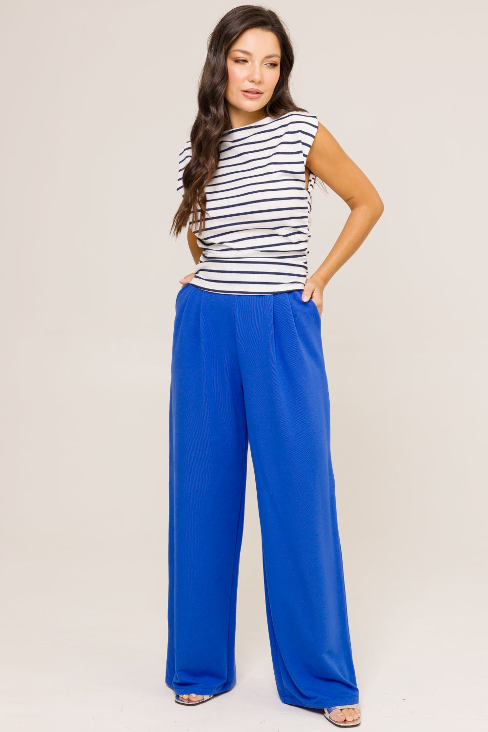 Calça Pantalona Leticia Azul Royal Cess