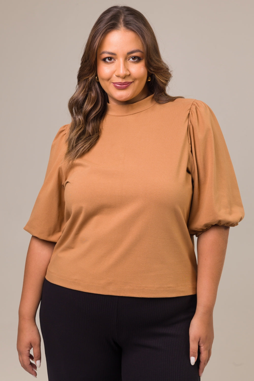 Blusa Plus Size Dandara Malha Caramelo Cess