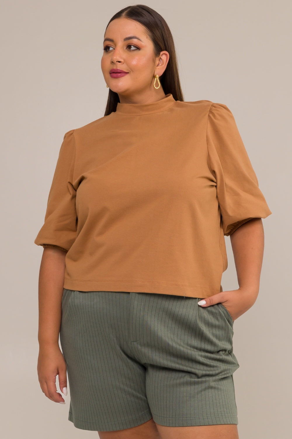 Blusa Plus Size Dandara Malha Caramelo Cess