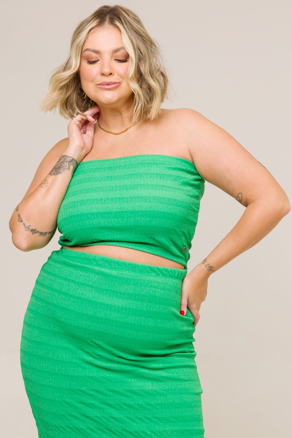 Top Faixa Plus Size Adele Verde Cess