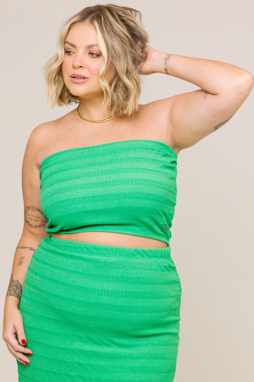 Top Faixa Plus Size Adele Verde Cess