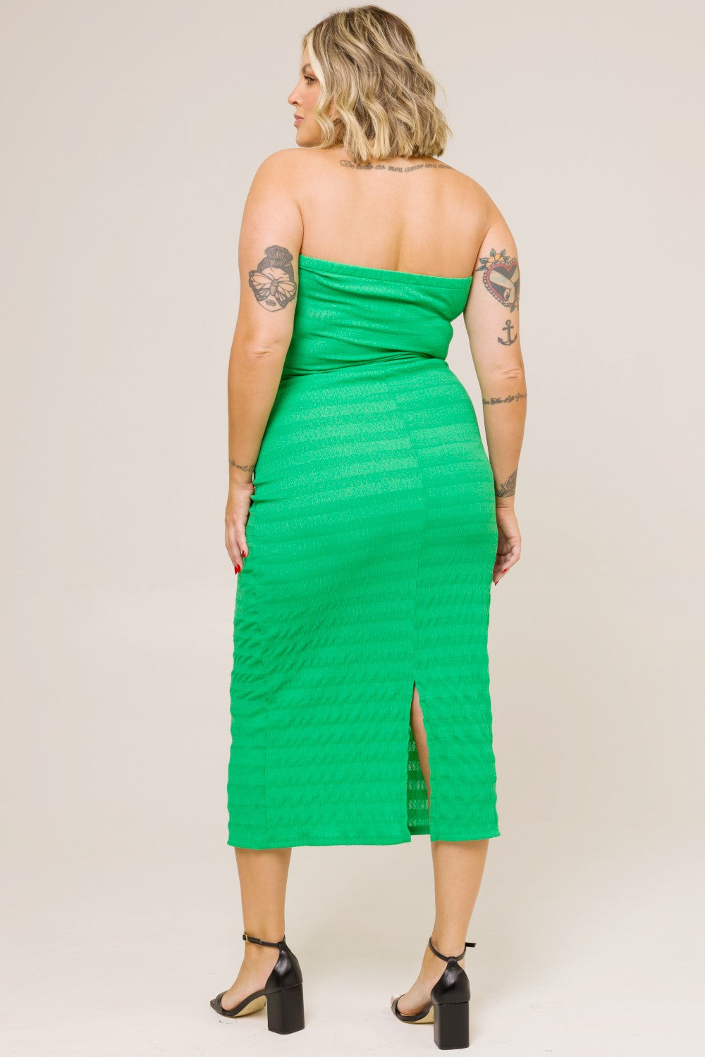 Saia Midi Plus Size Adele Verde Cess