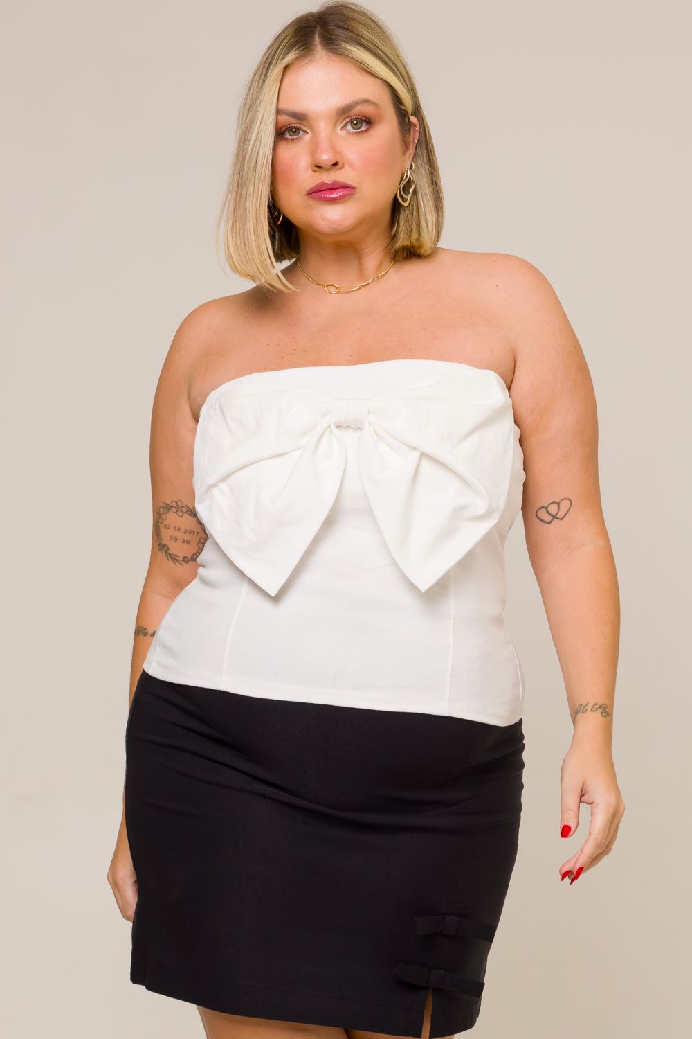 Blusa Tomara Que Caia Plus Size Sofia Branco Cess