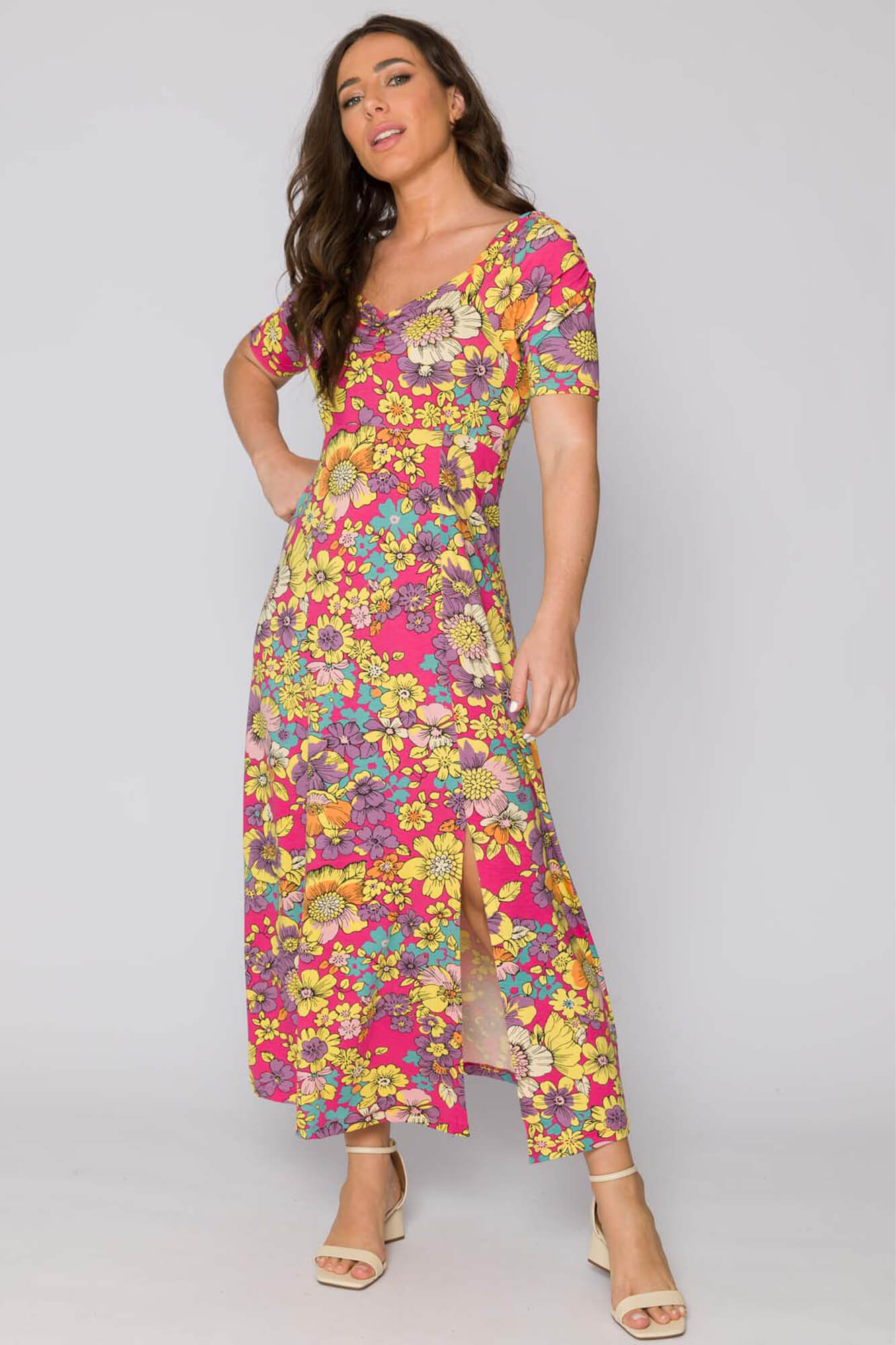 Vestido Midi Estampado Cess