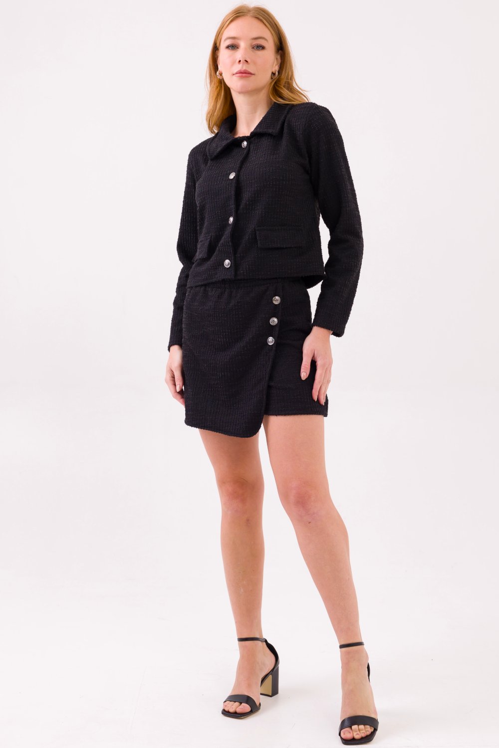 Blazer Jessy Tweed Preto Cess