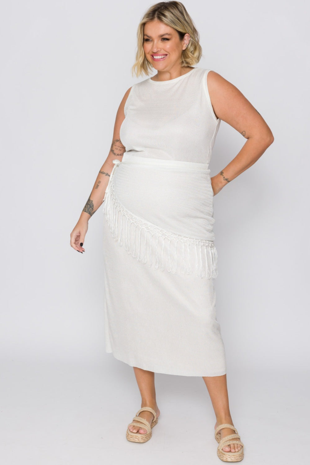 Lenço Plus Size Kelly em Tela Branca Cess