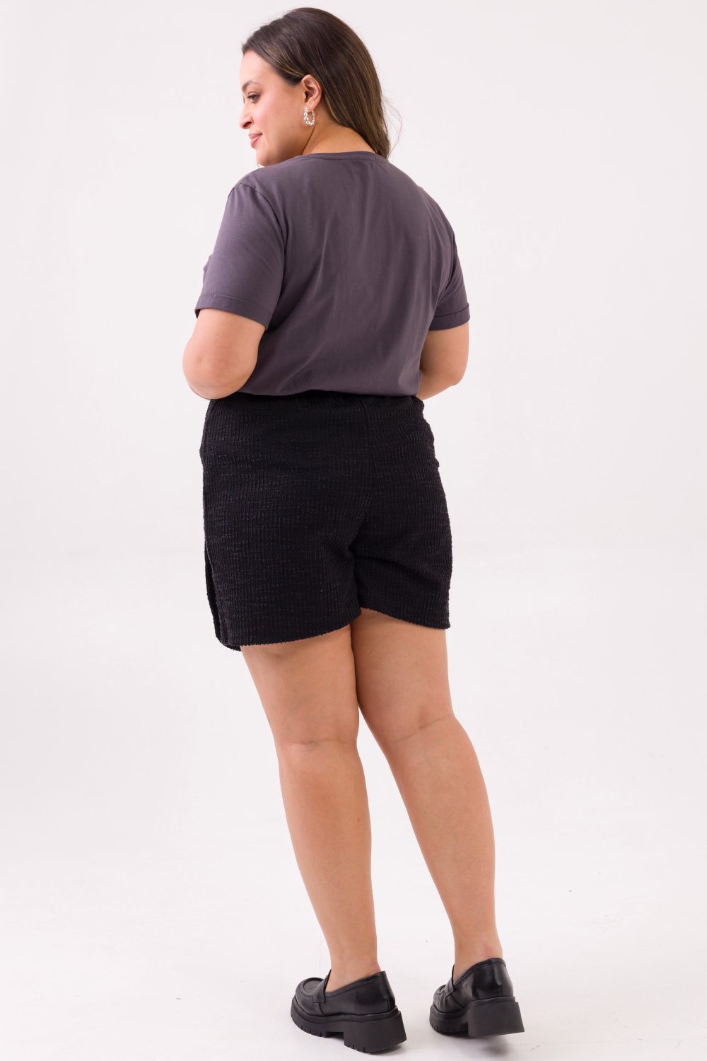 Shorts Saia Plus Size Jessy Tweed Preto Cess