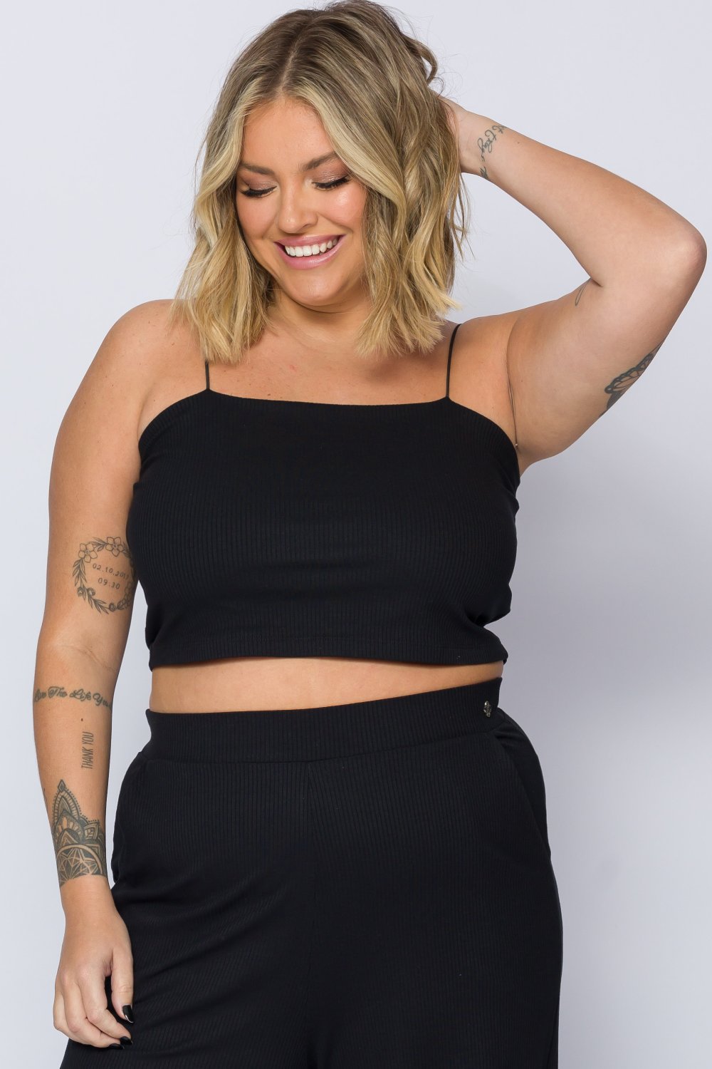 Top Faixa Plus Size Angélica Preto Cess