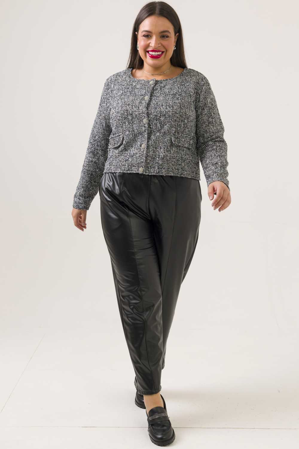 Calça Plus Size Rebeca PU Preto Cess